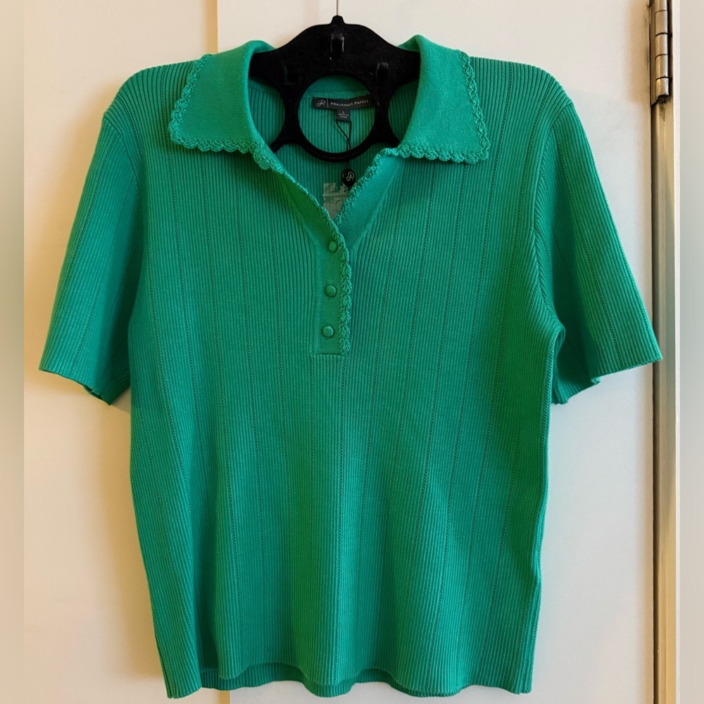 Adrianna Papell Turquoise Knit Blouse